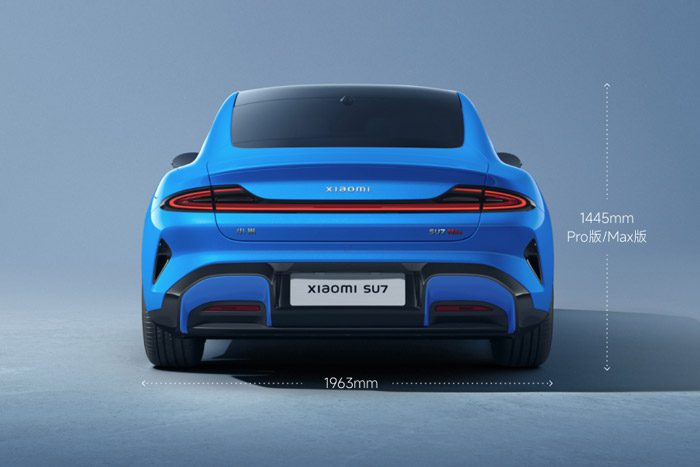 2026 Xiaomi SU7 Rear Elevation