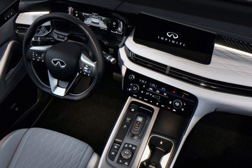 Above view of 2026 INFINITI QX60 Luxury Crossover SUV interior