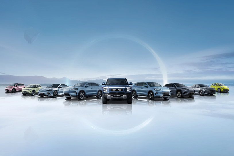 BYD's model lineup across different series