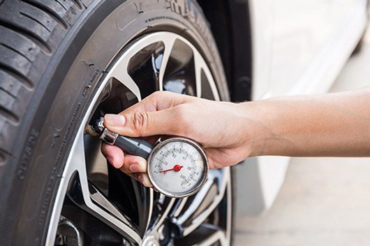 Car tire pressure check