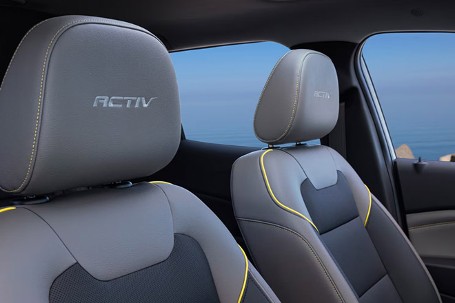 ACTIV Badging on Headrest Inside the 2026 Chevy Trax