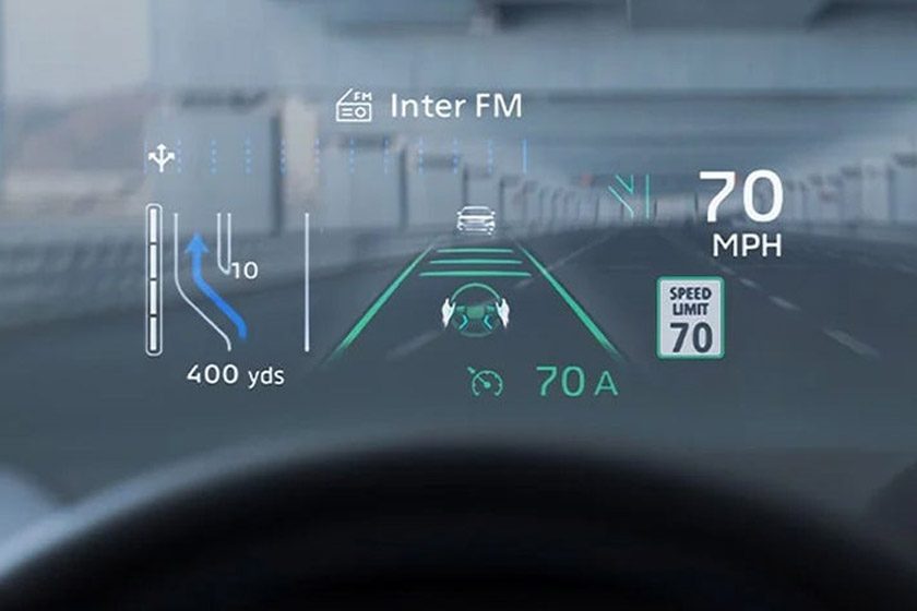 Close up on the 2026 Mitsubishi Outlander SUV Heads Up Display