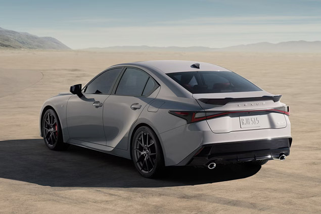 Rear three-quarter view of the 2026 Lexus IS 350 F SPORT