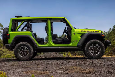 Side view of a 2026 Jeep Wrangler after door removal