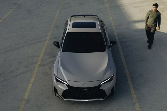 Top-down view of the 2026 Lexus IS 350 F SPORT in Wind