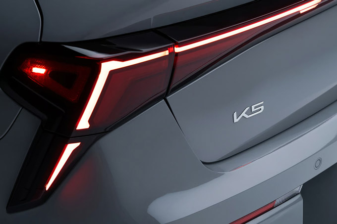 Close-up of the 2026 Kia K5's headlights.