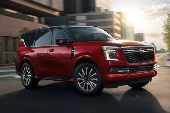 Three-quarter view of the front side of the 2026 Nissan Armada