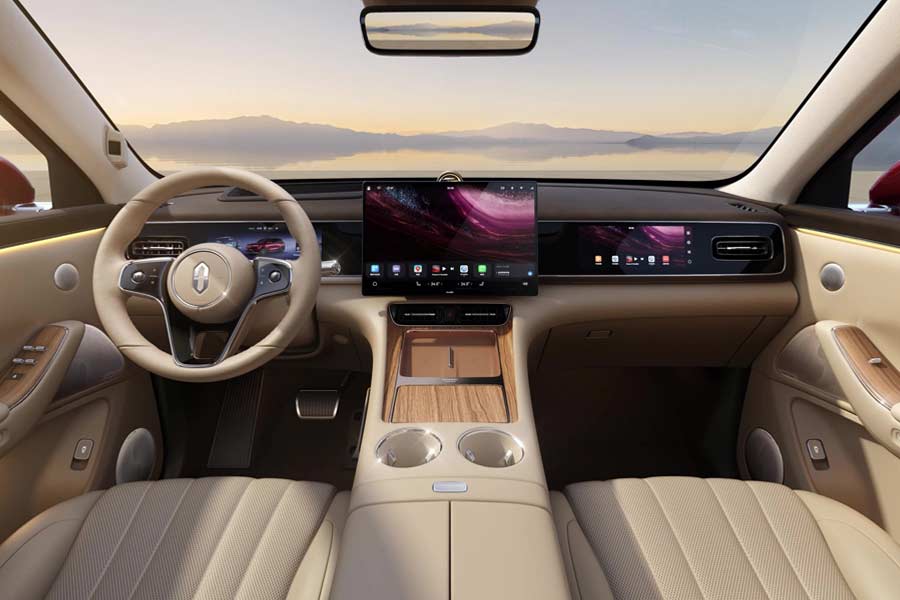 The AITO M7's wraparound cockpit
